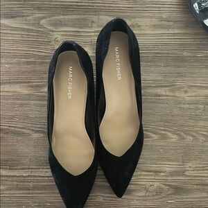 Marc Fisher Black Suede comfortable block heels